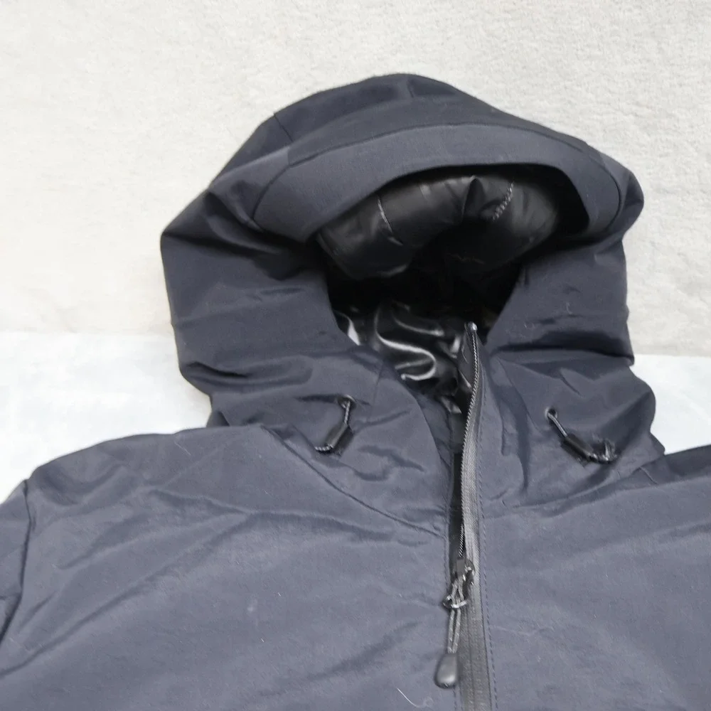 Champion Jacket Men Small Black Hooded Insulated Full Zip Wind Rain Winter Parka